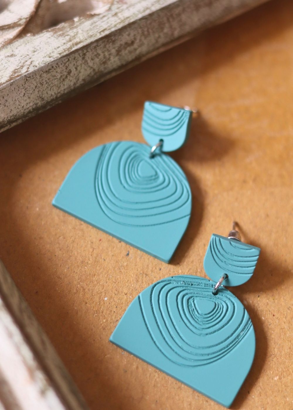 Serene Teal Earrings handmade in India