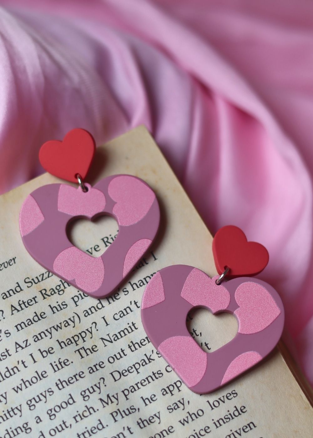 Heart beat earrings handmade in india