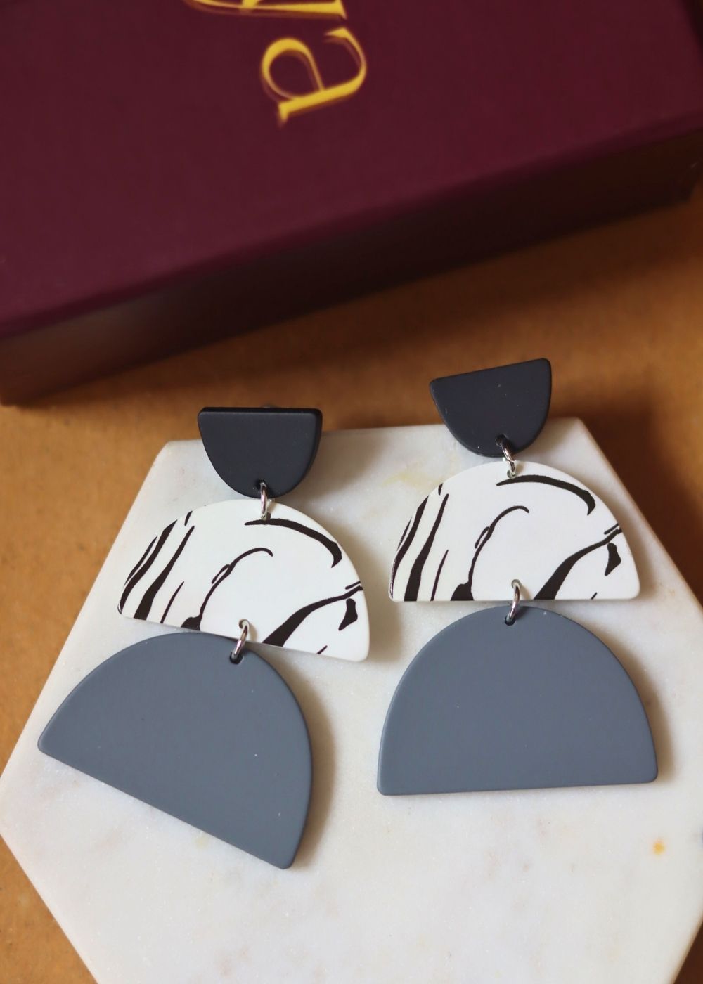 Classic Noir Earrings handmade in india