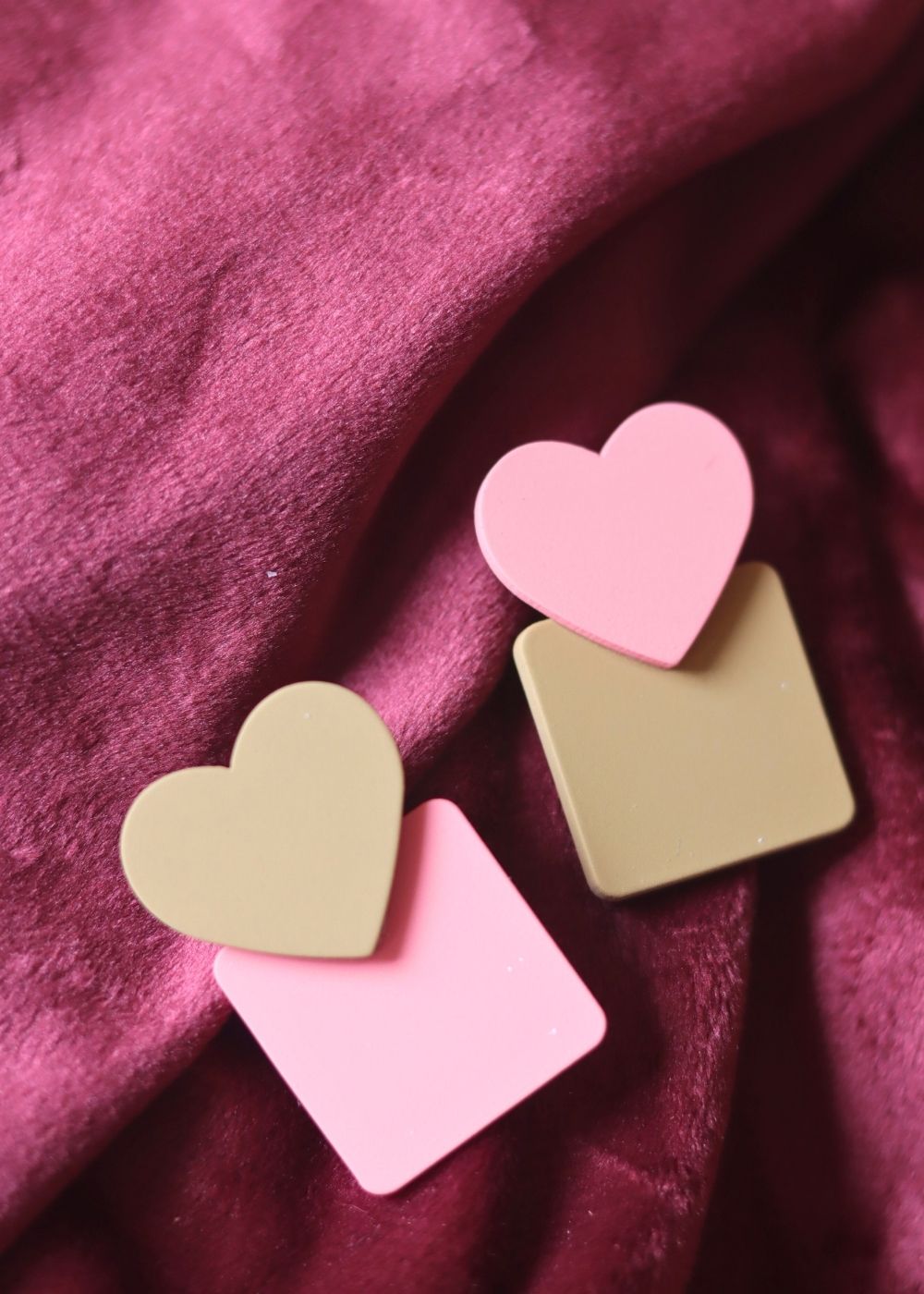Heart Square Earrings with premium quality material