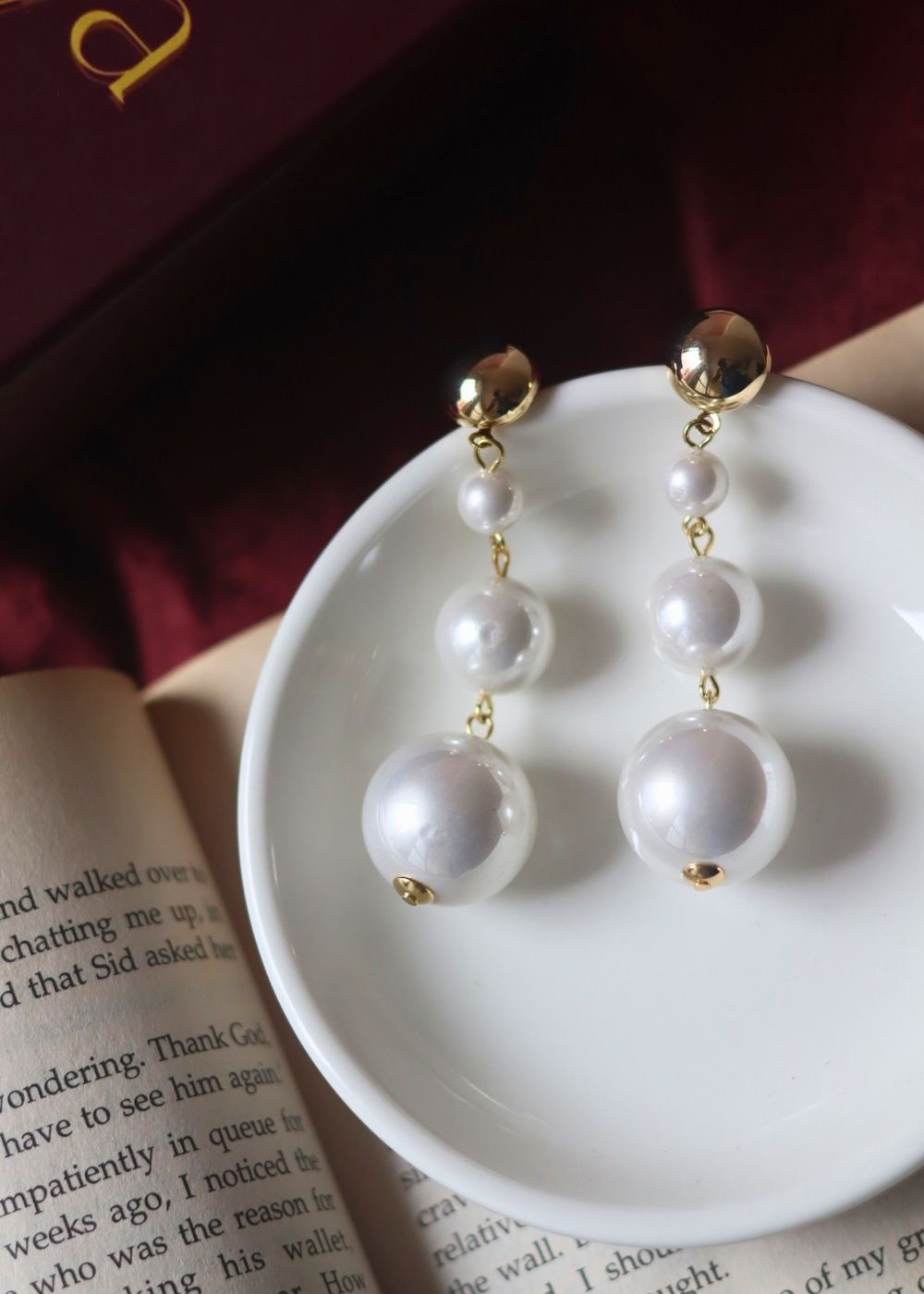 Dangling Pearl Earrings handmade in India