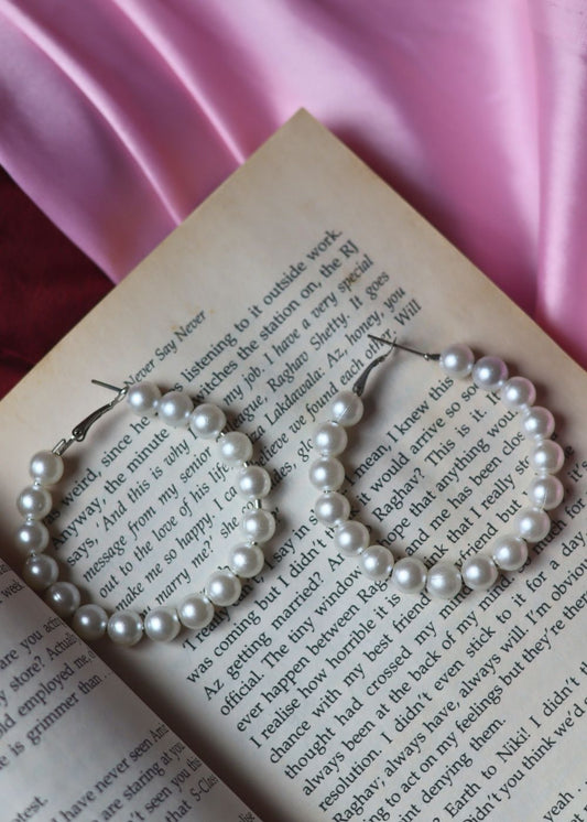Anti tarnish Essential Pearl Hoops
