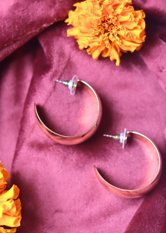 Waterproof Gold Crest Hoops