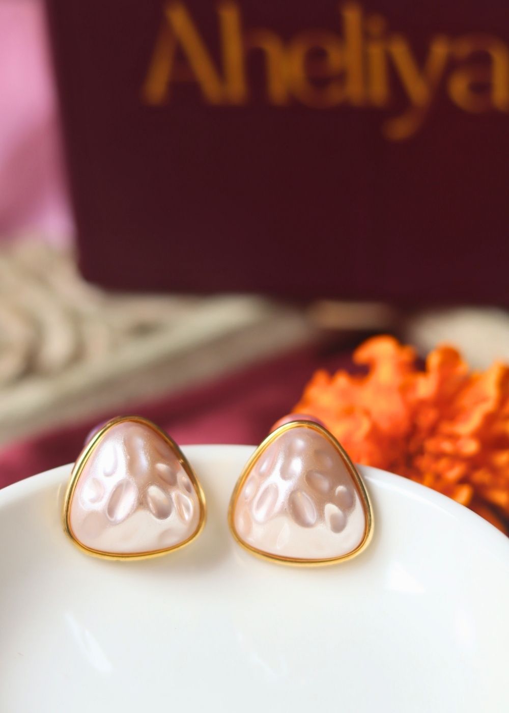 Gold and White Studs made with premium quality material
