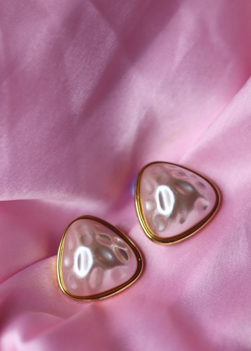 Gold and White Studs handmade in india