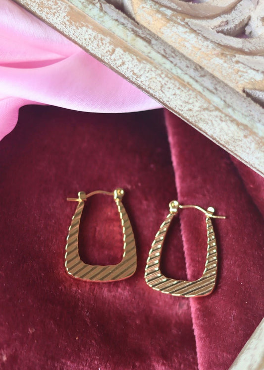 Glittery Gold Layered Drop Earrings made with premium quality material