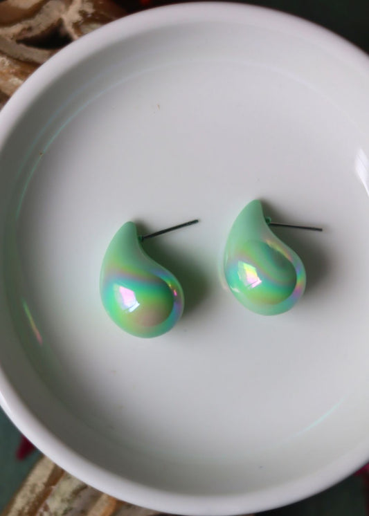 Waterdrop Earrings - Green made with premium quality material