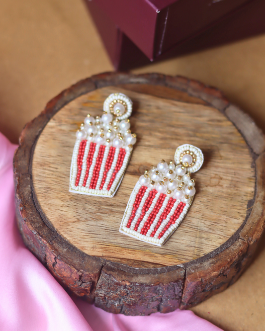 Popcorn Handmade Beaded Earrings