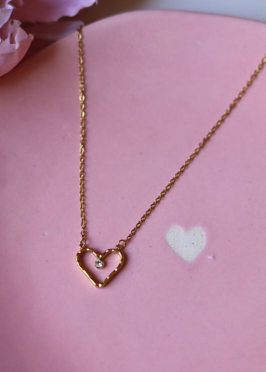 Anti tarnish Heartstone Necklace