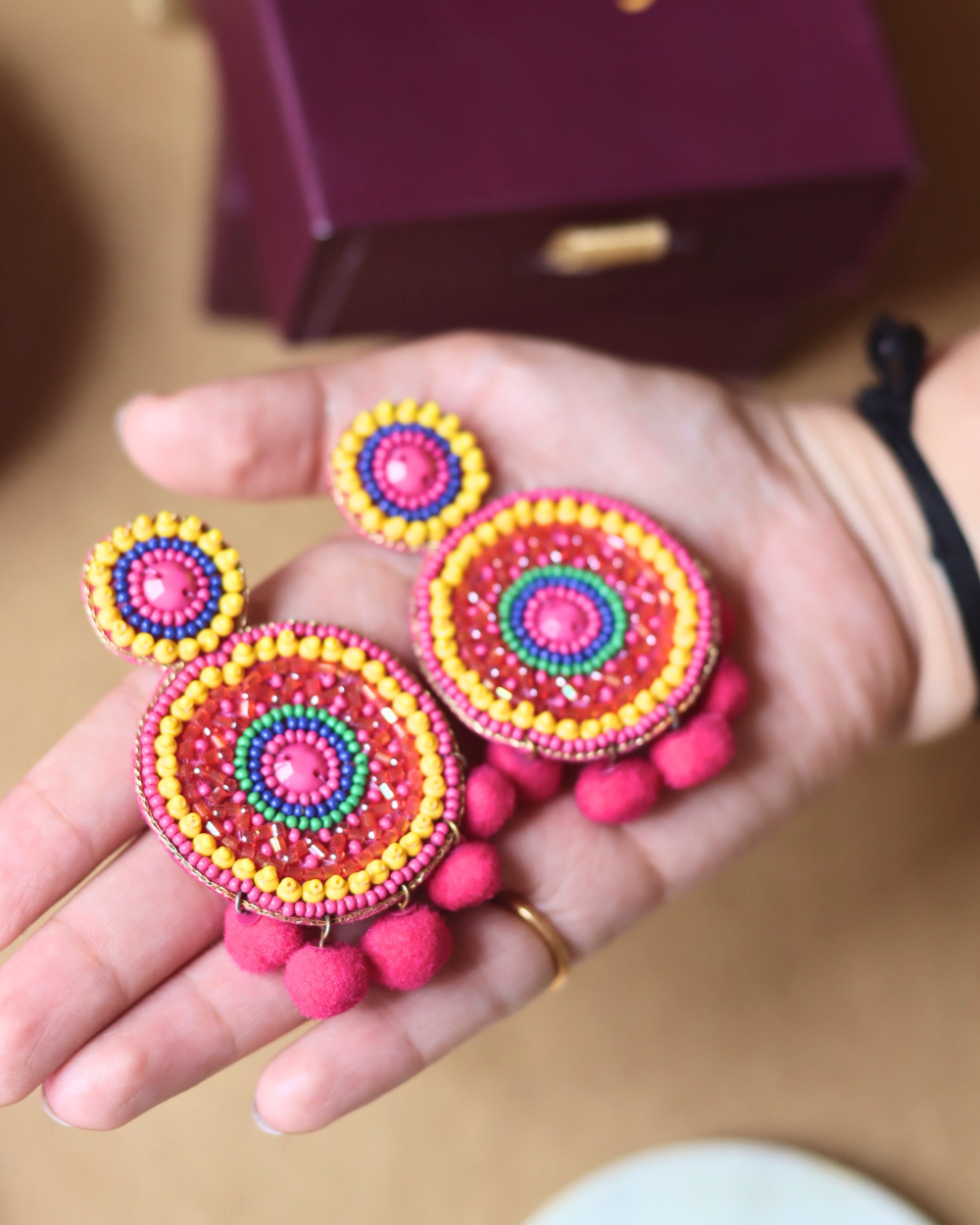 Chakra Handmade Beaded Earrings