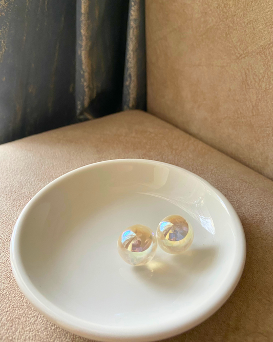 Round Statement Pearl Earrings