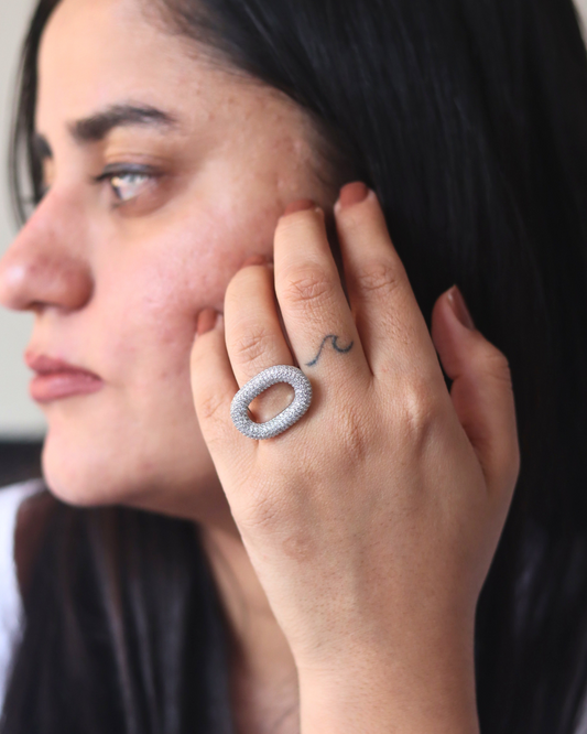 Serene Oval Ring - Silver