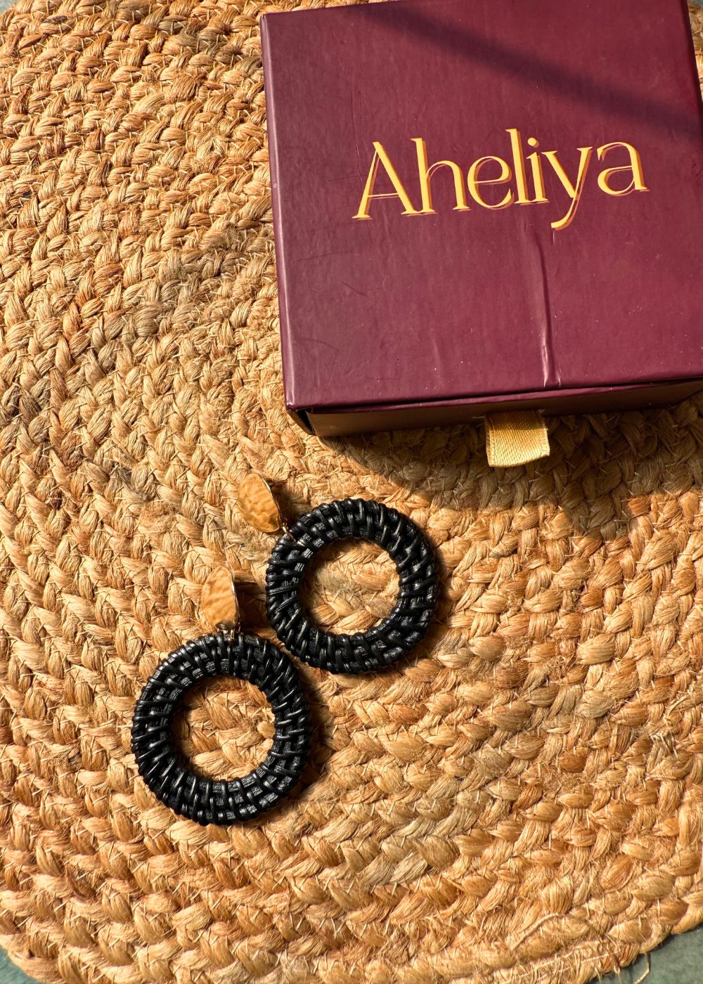 Classic Black Hoops handmade in India