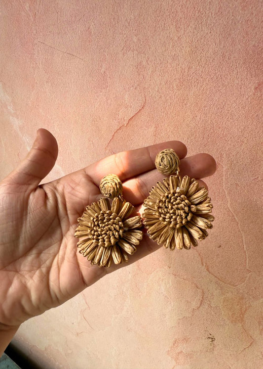 Jute Floral Earrings made by jute