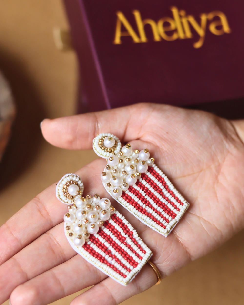 Popcorn Handmade Beaded Earrings