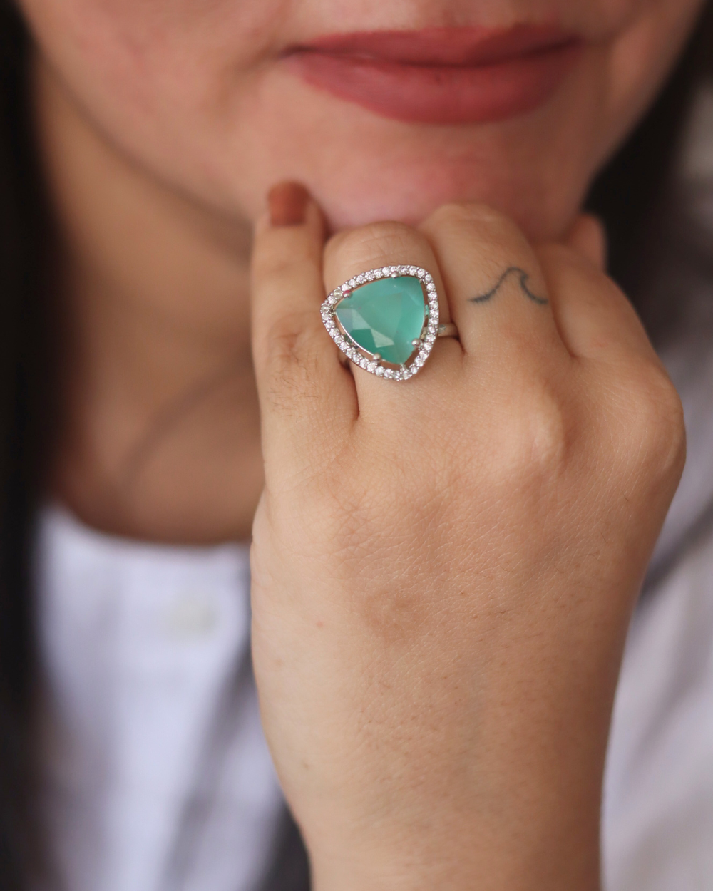 Serene Sea Green Ring