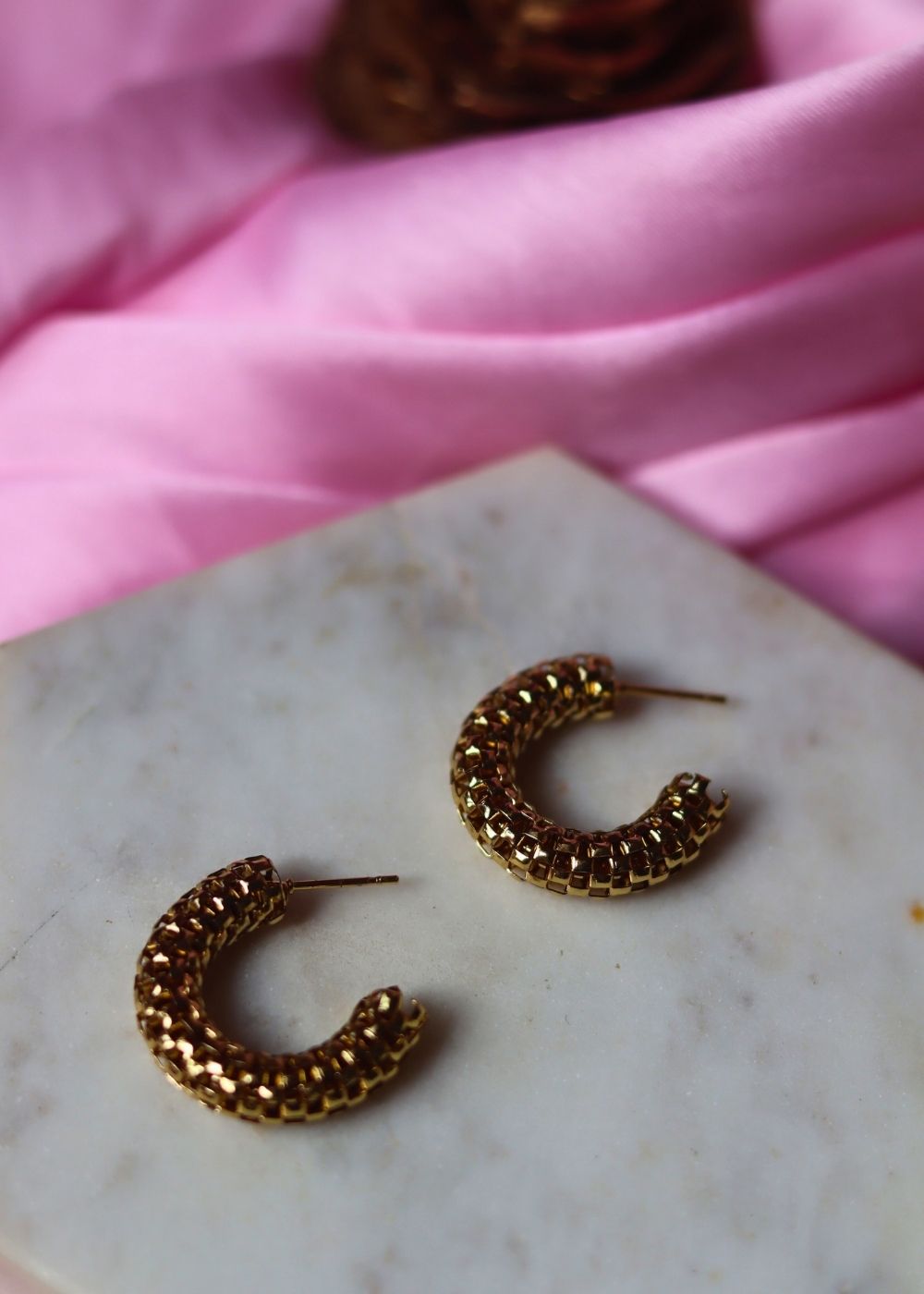 Hypoalllergic Textured Hoops