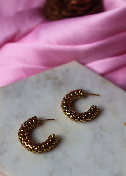 Hypoalllergic Textured Hoops