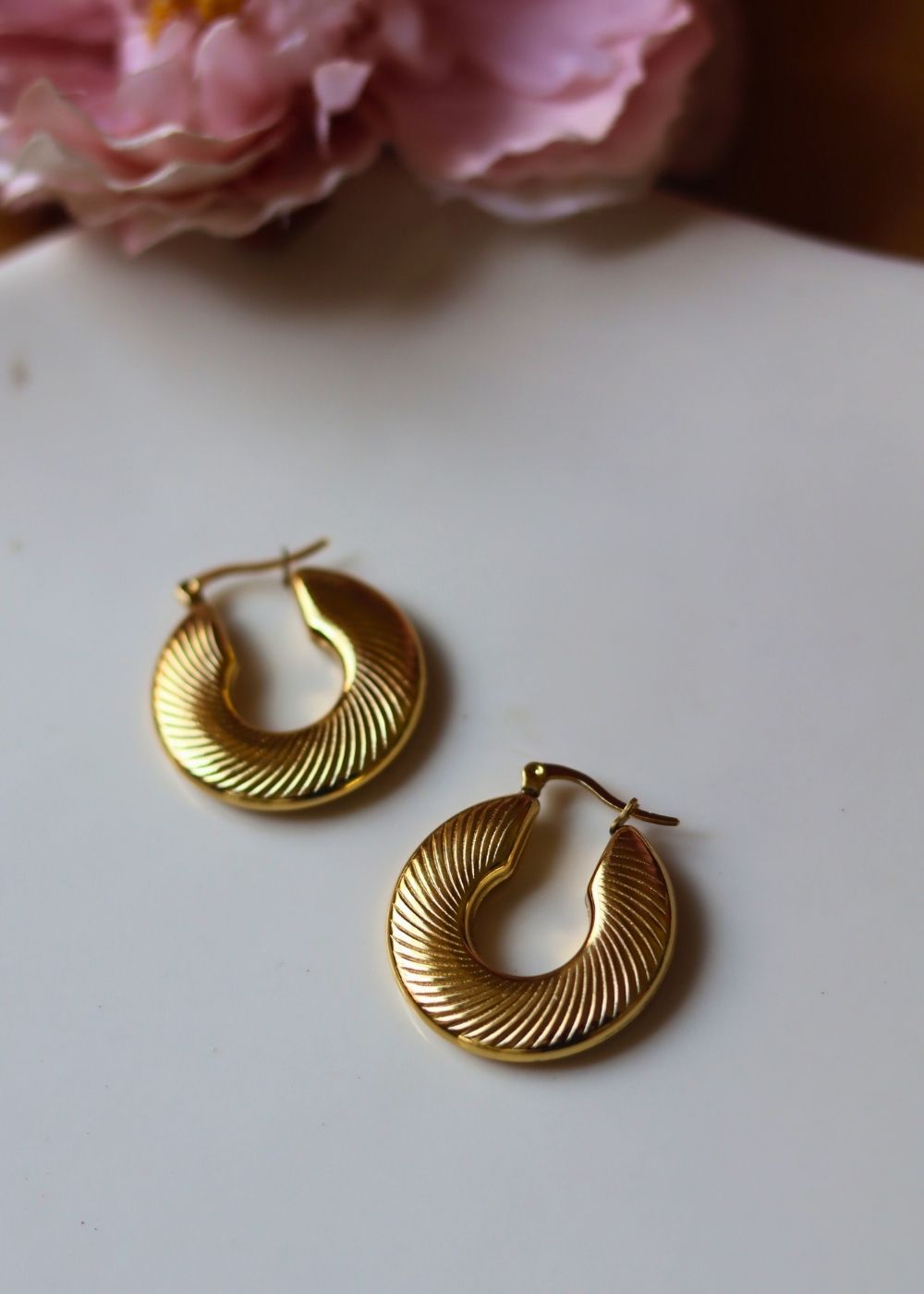 Hypoallergic Textured Hoops