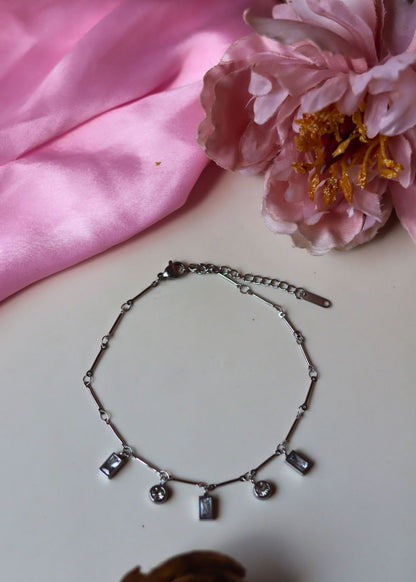 Waterproof Silver Charm Anklet 