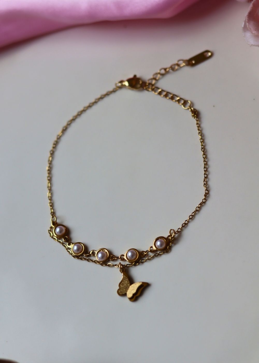 anti tarnish Butterfly Anklet