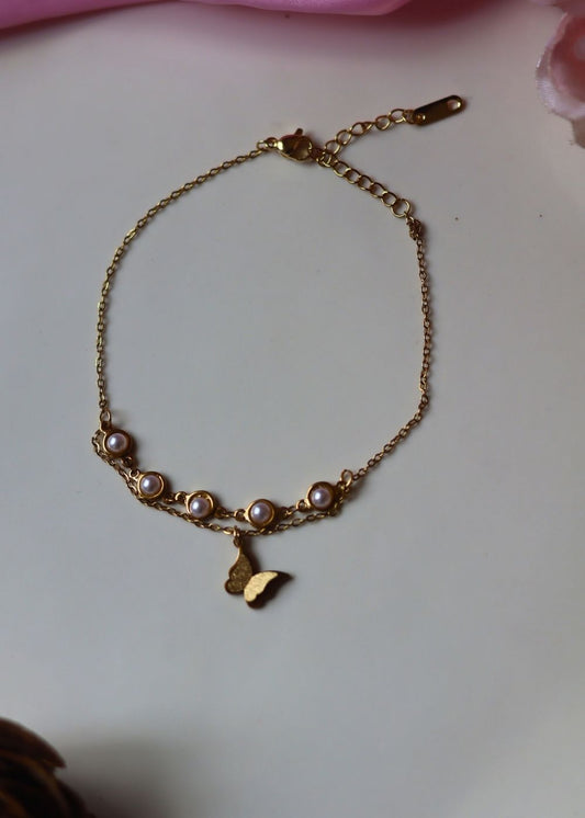 Anti tarnish Butterfly Anklet