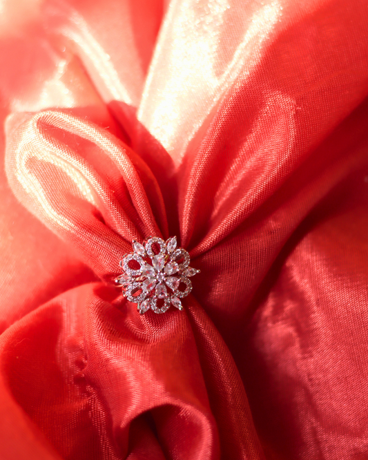 Floral Elegance AD Adjustable Ring