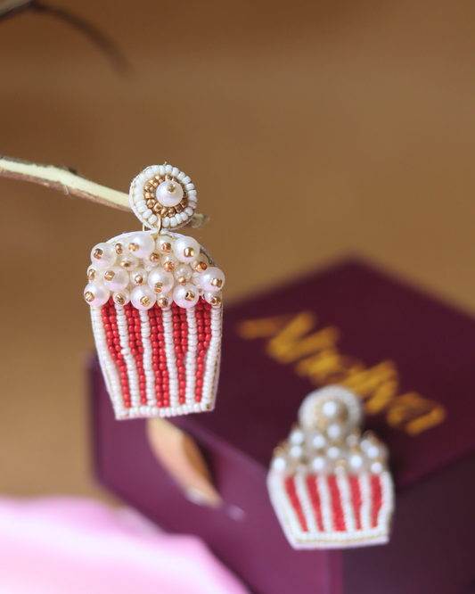 Popcorn Handmade Beaded Earrings
