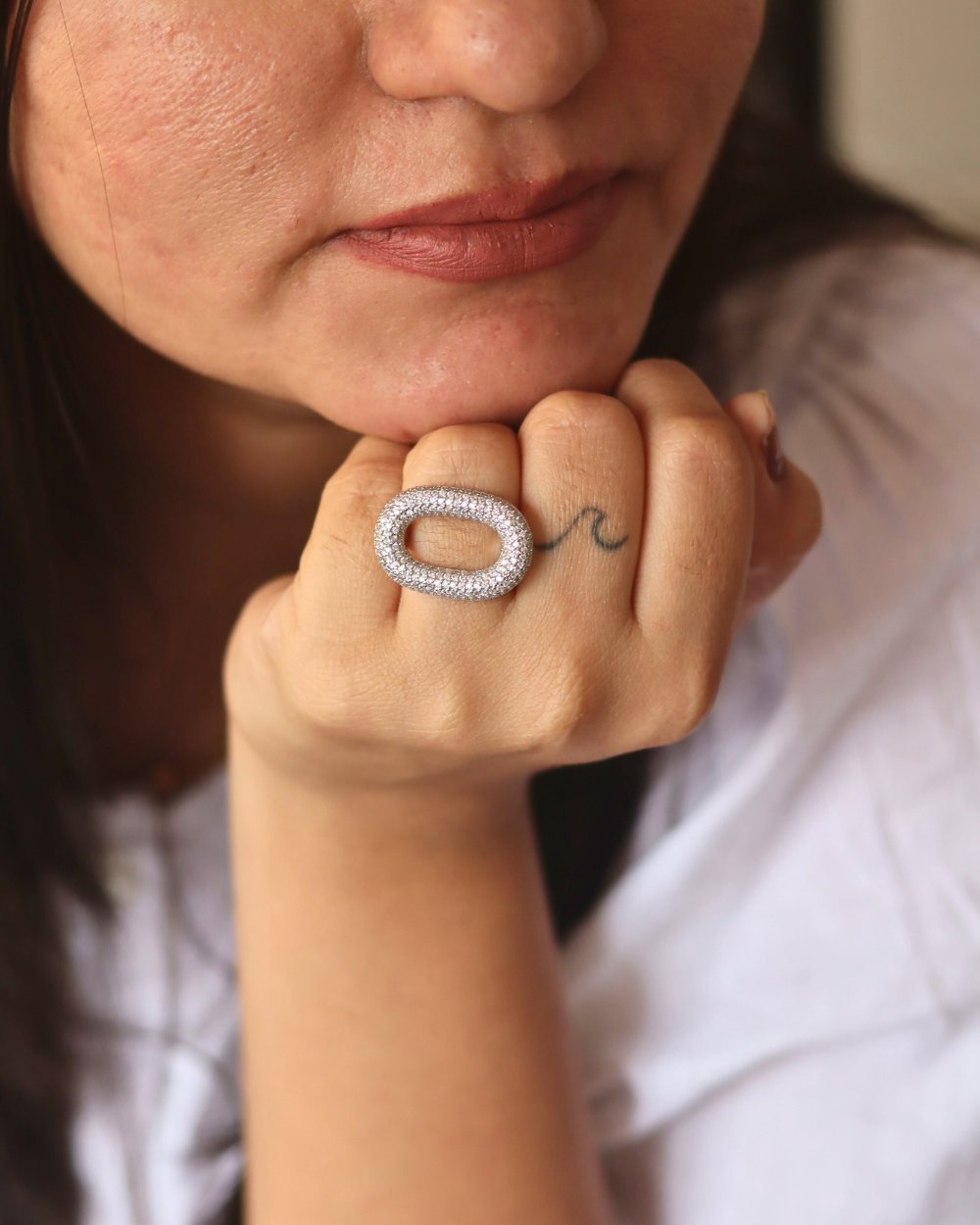 Serene Oval Ring - Silver