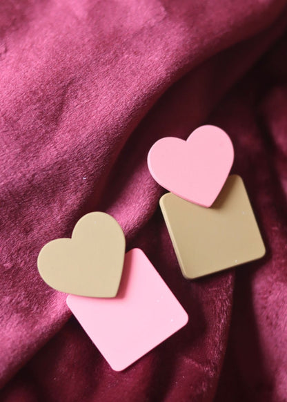 Heart Square Earrings with premium quality material