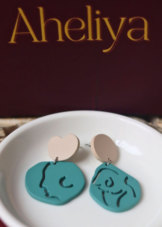 handmade Abstract Face Earrings