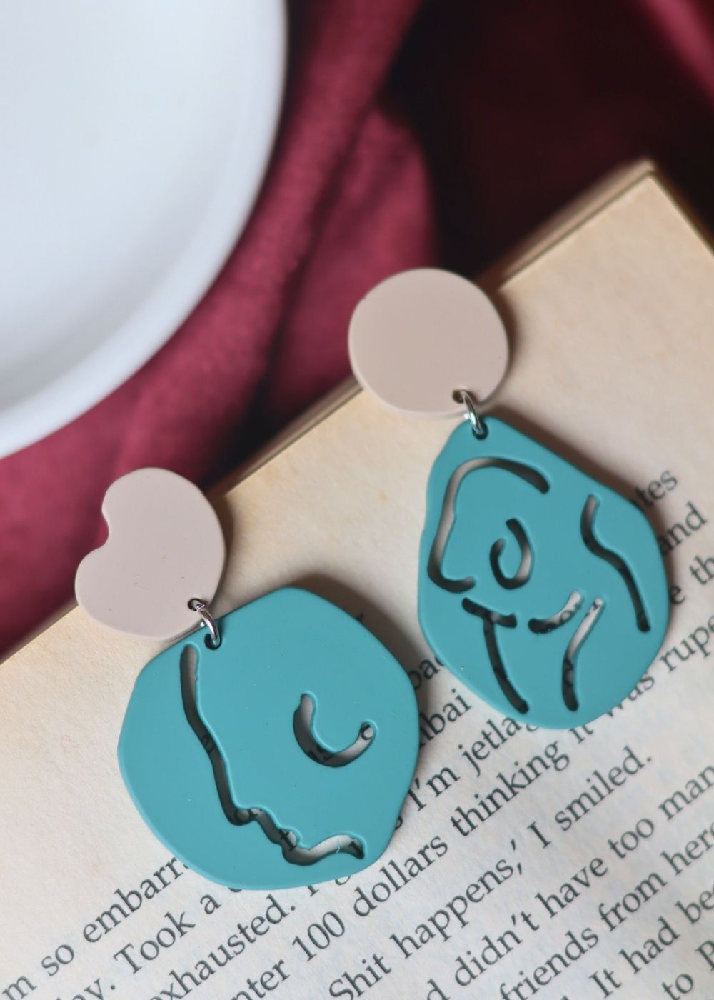 Abstract Face Earrings handmade in India
