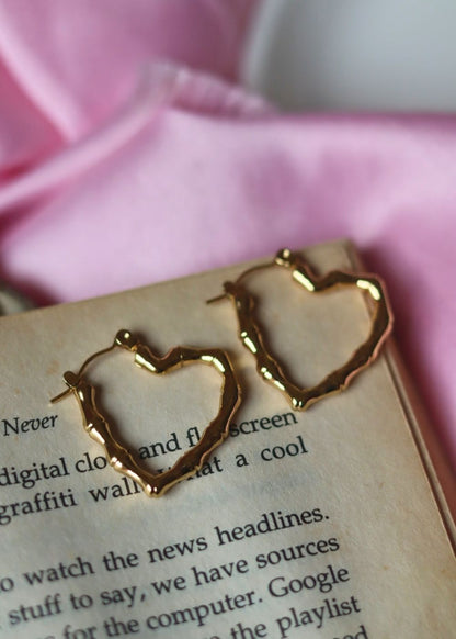 waterproof Serene Heart Earrings 
