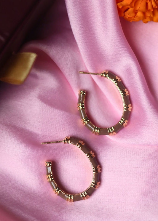 Handmade Blossom Studs Brown