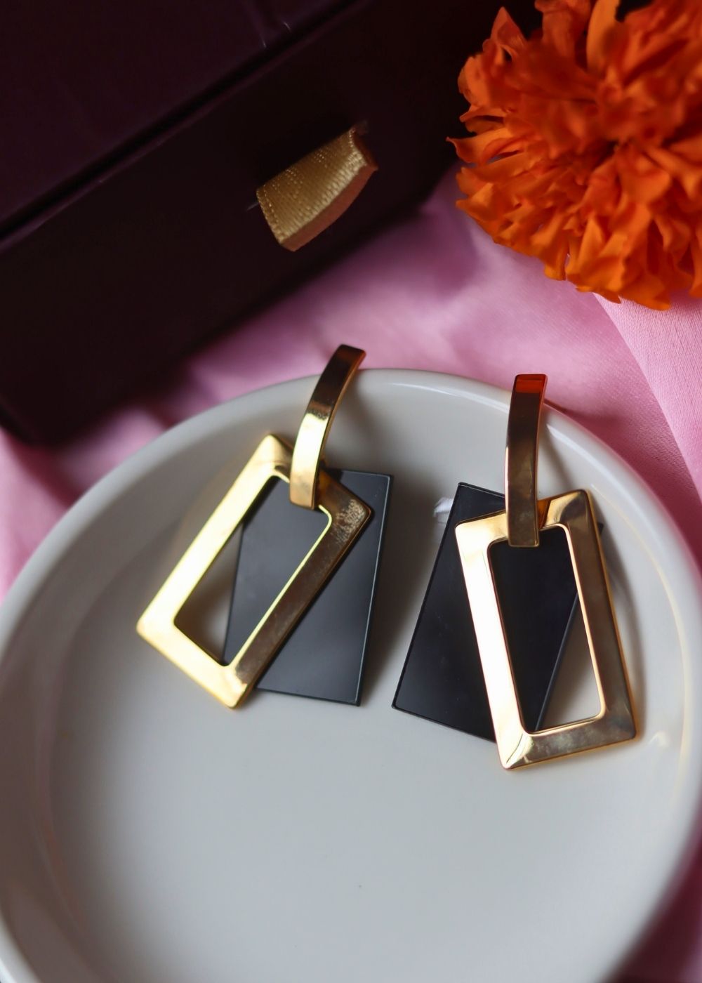 Party Ready Black Earrings handmade in India