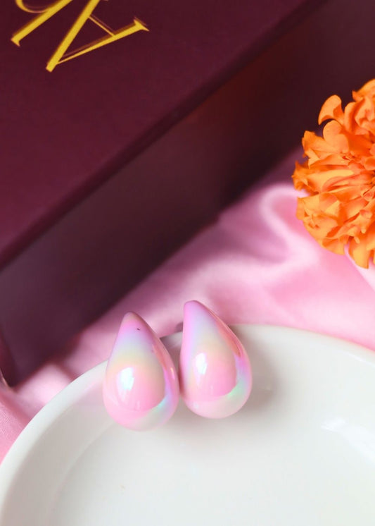 Handmade Waterdrop Earrings - Pink