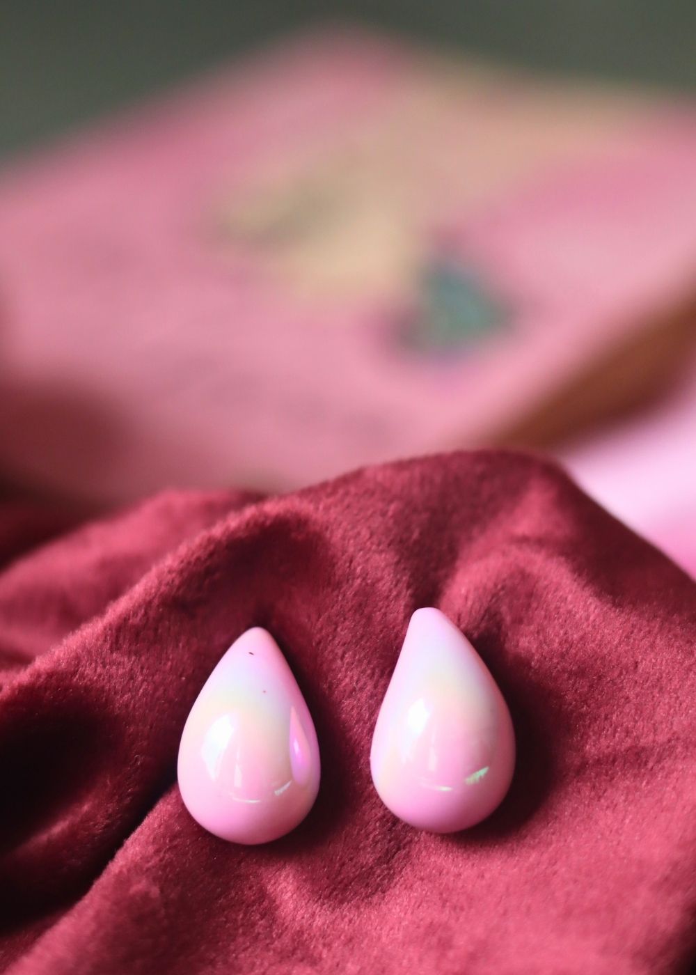 Waterdrop Earrings - Pink handmade in indna