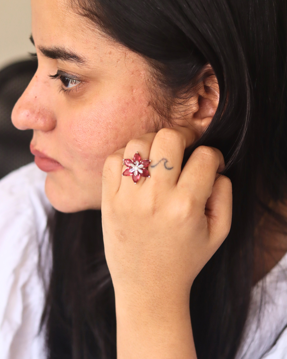 Ruby Floral Ring