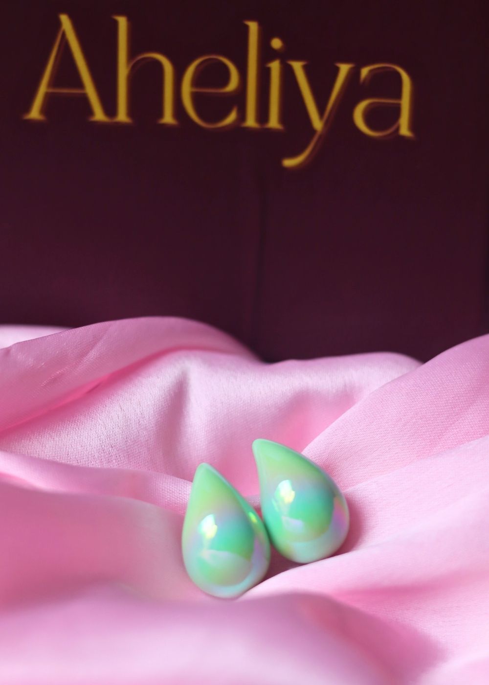 Waterdrop Earrings - Green handmade in india