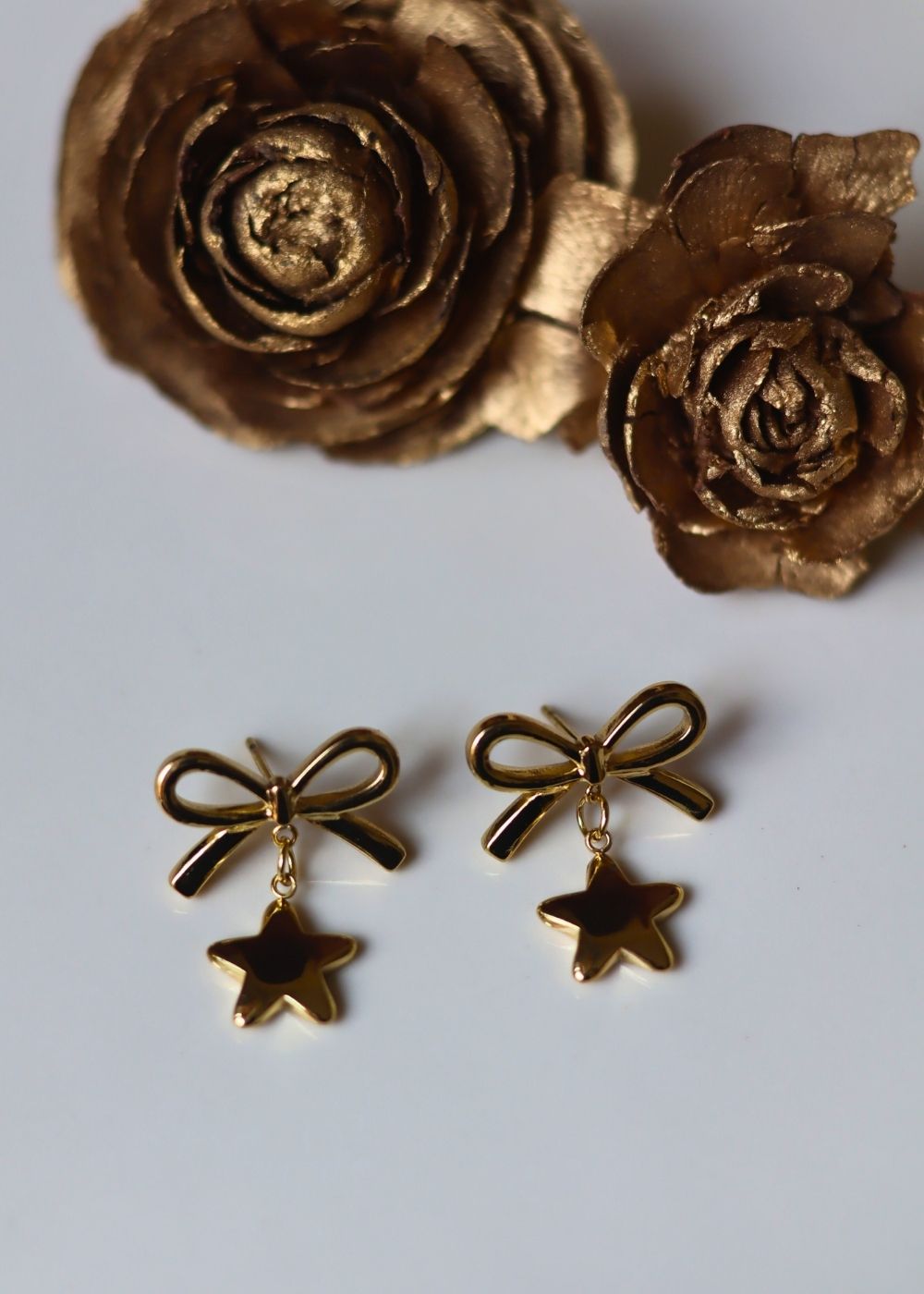Anti tarnish Starry Bow Earrings