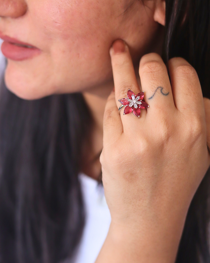 Ruby Floral Ring
