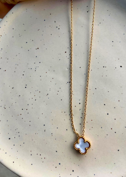 White clover necklace is a waterproof necklace