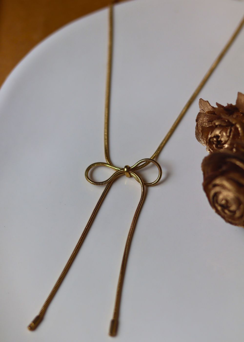 Anti tarnish Bow Necklace