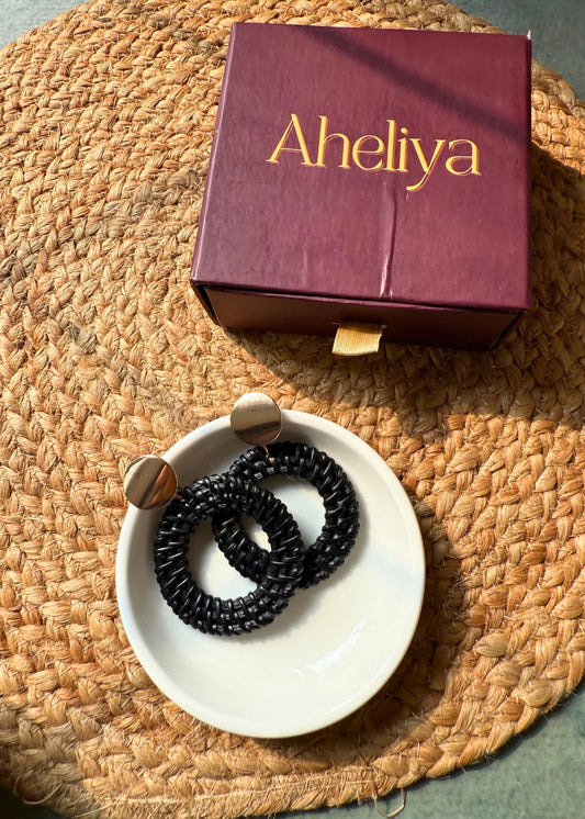 handmade Classic Black Hoops