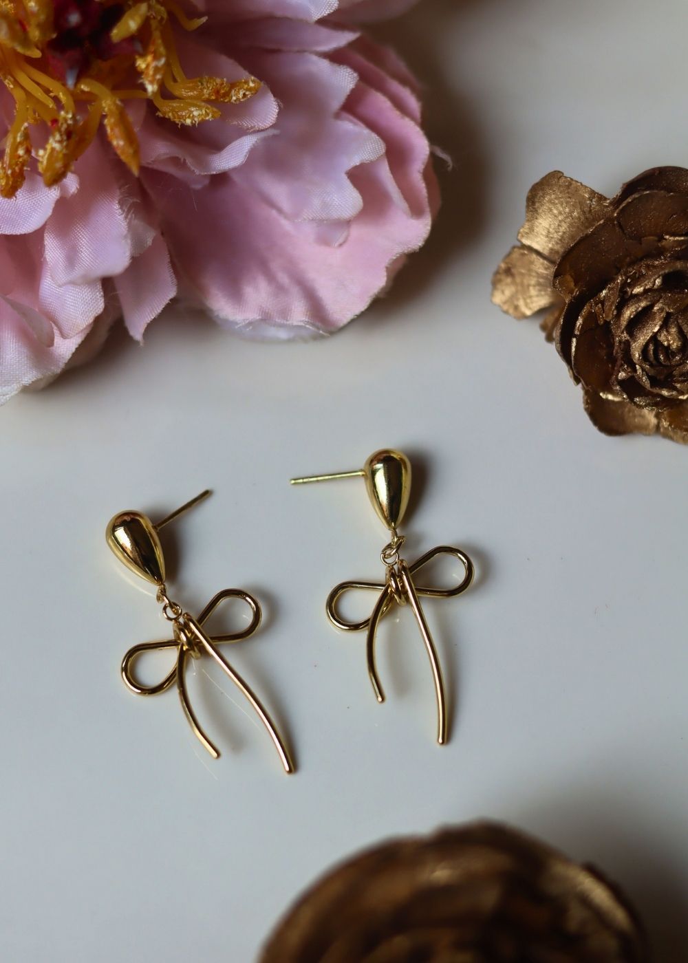 Minimal Bow Earrings handmade with premium quality material