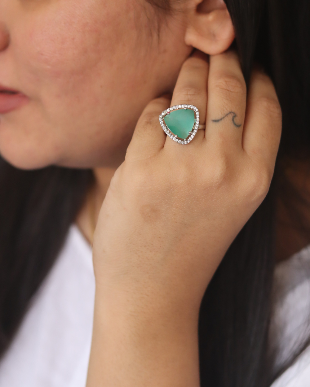 Serene Sea Green Ring