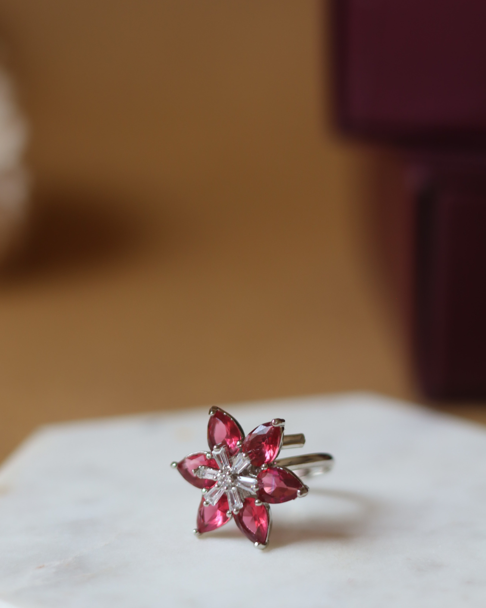 Ruby Floral Ring