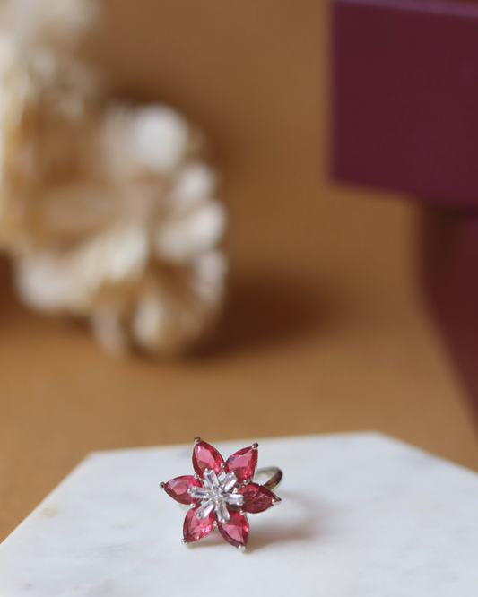 Ruby Floral Ring