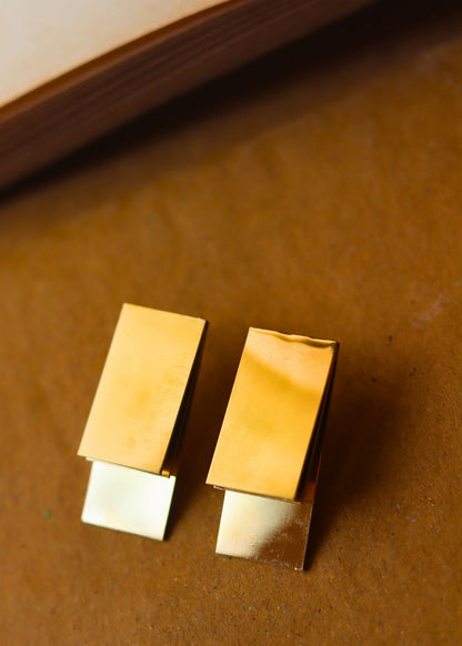 Anti tarnish Rectangle Statement Earrings